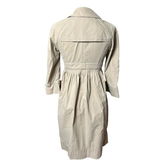 Diane Von Furstenberg Women’s Tan Tie Waist Trench Coat Size 2 - Picture 8 of 13